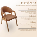 Ver imagem 4 de Poltrona Cadeira Estofada Sala Recepção Escritório Kiora:Caramelo/Liso
