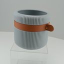Ver imagem 3 de Vaso Decorativo Enfeite Planta Aparador com Cinta Cerâmica 14x15x15cm Azul