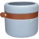 Ver imagem 1 de Vaso Decorativo Enfeite Planta Aparador com Cinta Cerâmica 14x15x15cm Azul