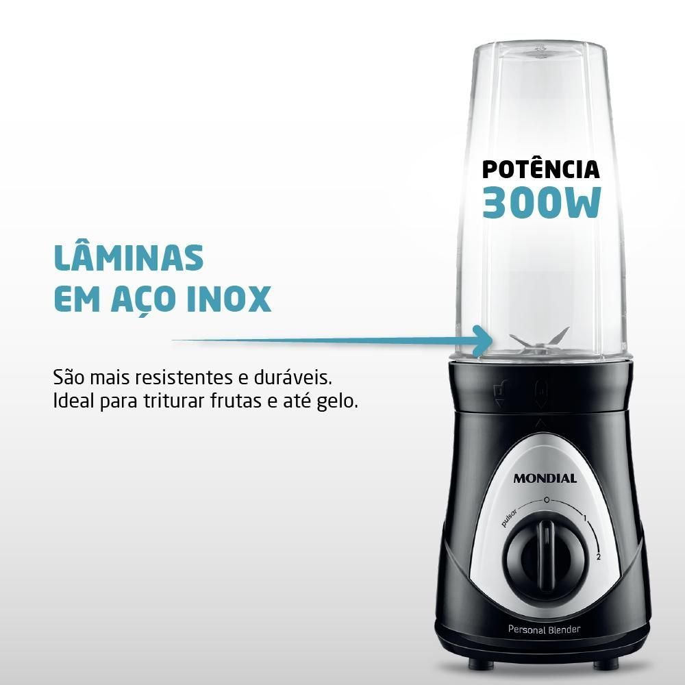 Liquidificador Mondial Personal Blender 300w Preto (127v) - 3