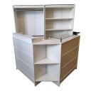 Ver imagem 1 de Kit Balcão + Cabideiro + Prateleira Loja 100% Mdf Branco - Suprema Móveis