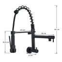 Ver imagem 7 de Torneira de Cozinha de Parede Gourmet Cor Preta Aço Inox 304 - Brinovar