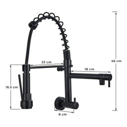 Torneira de Cozinha de Parede Gourmet Cor Preta Aço Inox 304 - Brinovar - 7
