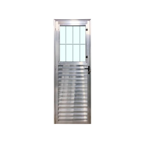Porta Social Alumínio Brilhante Lado Direito 210x90 Linha 25 Esmeralda