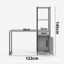 Ver imagem 3 de Escrivaninha Siena com Armário e Prateleiras Industrial 1 Gaveta MDF e Aço Carbono 122cm Preto Klm