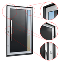 Ver imagem 3 de Porta Pivotante Alumínio Lambril Visione c/Pux.e.Elite Mix Preto 216x130 Brimak