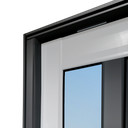 Ver imagem 5 de Porta Pivotante Alumínio Lambril Visione c/Pux.e.Elite Mix Preto 216x130 Brimak
