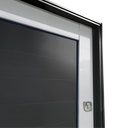 Ver imagem 4 de Porta Pivotante Alumínio Lambril Visione c/Pux.e.Elite Mix Preto 216x130 Brimak