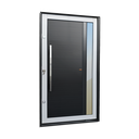 Ver imagem 1 de Porta Pivotante Alumínio Lambril Visione c/Pux.e.Elite Mix Preto 216x130 Brimak