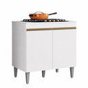Ver imagem 2 de Balcão Multiuso Alinne 79cm para Cooktop 4 e 5 Bocas com 2 Portas - Branco Peternella