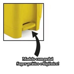 Lixeira Cesto Pedal 30l Coleta Seletiva Reciclagem Amarelo - 2