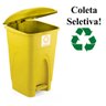 Lixeira Cesto Pedal 30l Coleta Seletiva Reciclagem Amarelo - 4