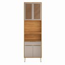 Ver imagem 1 de Paneleiro Plena 4 Portas 1 Gaveta com Vidro Cinamon/nude - Demóbile