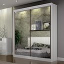 Ver imagem 1 de Guarda Roupa 2 Portas 2 Espelhos São Paulo Gold Branco – Leifer Móveis