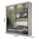 Ver imagem 3 de Guarda Roupa 2 Portas 2 Espelhos São Paulo Gold Branco – Leifer Móveis