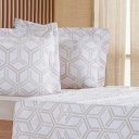 Ver imagem 3 de Jogo de Cama King 3 Pçs 200 Fios 100% Algodão 193x203x40cm Rayon