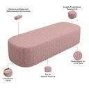 Ver imagem 4 de Kit 02 Puffs Decorativo Orgânico para Living Quarto 140cm Doha W01 Linho Rosa - Lyam Decor