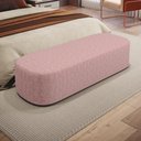 Ver imagem 3 de Kit 02 Puffs Decorativo Orgânico para Living Quarto 140cm Doha W01 Linho Rosa - Lyam Decor