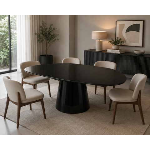 Mesa de Jantar Orgânica Eclat Design Moderno Base Cone 120x80cm