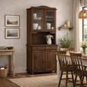 Ver imagem 1 de Cristaleira em Madeira Maciça Armário Cozinha Rústica Balcão:cafe