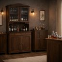 Ver imagem 2 de Cristaleira em Madeira Maciça Armário Cozinha Rústica Balcão:cafe