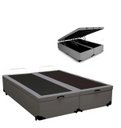 Ver imagem 1 de Cama Báu Box Base Casal Bipartido Sintético Cinza