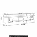Ver imagem 4 de Rack Tv 85 Pol 220cm 2 Portas com Led Dalya Off/champanhe H01 - Mpozenato