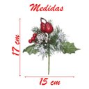 Ver imagem 2 de Kit 12 Ramos Pera Decoração Natal Artificial com Detalhes Branco 17cm