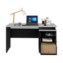Ver imagem 5 de Escrivaninha Mesa Escritório 135cm 3 Gavetas Multimóveis Cr25313 Cinza Preto