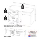 Ver imagem 4 de Escrivaninha Mesa Escritório 135cm 3 Gavetas Multimóveis Cr25313 Cinza Preto