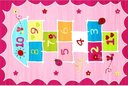 Ver imagem 1 de Tapete Infantil Emborrachado Antiderrapante 100x140cm Amarelinha Rosa