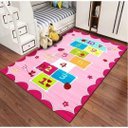 Ver imagem 2 de Tapete Infantil Emborrachado Antiderrapante 100x140cm Amarelinha Rosa