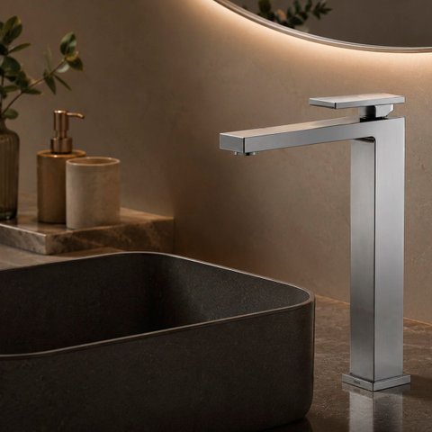Misturador Monocomando Lavatório Mesa Bica Alta New Edge Cromado Docol
