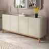 Buffet Aparador Flip 1,80 4 Portas Sala - 3 Cores:off White - 1