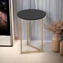 Ver imagem 4 de Mesinha de Canto Estilo Industrial Redonda Luxo Jade