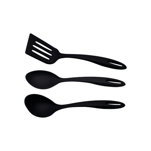 Jogo de Utensílios Tramontina Ability em Nylon Preto 3 Peças
