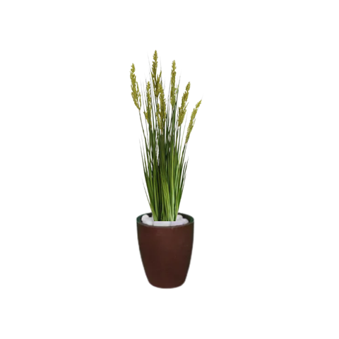 Planta Árvore Artificial Grass com Grão 90 cm Kit + Vaso S. Marrom 30 cm
