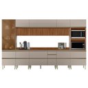 Ver imagem 1 de Cozinha Modulada Proença 8 Peças com Cristaleira e Balcão 120cm Nogueira Touch/nude Prime Tx -