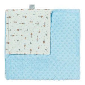 Cobertor Bebê Fleece 3d Fun Amigos no Safari Azul - Hug