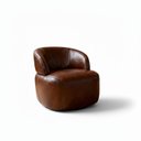 Ver imagem 3 de Poltrona de Couro Legítimo Giratória Luna