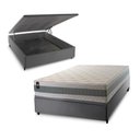 Ver imagem 1 de Conjunto Box Baú Casal Oxford Cinza 138x188x74 Espuma D33