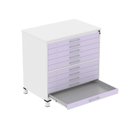 Ver imagem 2 de Mapoteca 10 Gavetas 120,4cm x 122,3cm Aço Branco/Lilas