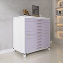 Ver imagem 1 de Mapoteca 10 Gavetas 120,4cm x 122,3cm Aço Branco/Lilas
