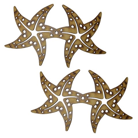 Conj 2 Descanso de Panelas Travessa Estrela do Mar 1 Mdf 22cm