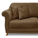 Ver imagem 7 de Sofá Decorativo 160cm 2 Lugares com 4 Almofadas Armstrong Suede Caramelo - Gran Belo
