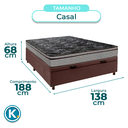 Ver imagem 3 de Cama Box Bau Marrom Casal + Colchão D28 Conforto Paropas