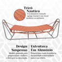 Ver imagem 3 de Rede Suspensa Moderna em Trico Nautico com Pintura Eletrostatica Laranja