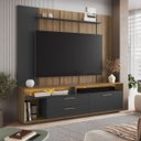 Ver imagem 1 de Rack Painel Tv até 75'' Sala Estar com Led 200x191,8cm Grafite Cj084