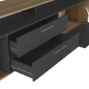 Ver imagem 6 de Rack Painel Tv até 75'' Sala Estar com Led 200x191,8cm Grafite Cj084