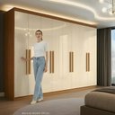 Ver imagem 4 de Guarda-Roupa Casal 8 Portas 4 Gavetas Cinamomo Off White Paris